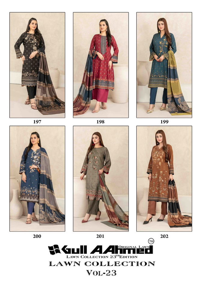 Lawn Vol 23 By Gull A Ahmed Lawn Cotton Dress Material Wholesale Price In Surat
